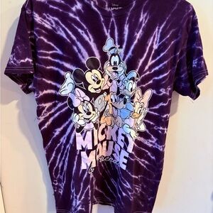 Disney Purple Tie-Dye Mickey Mouse & Friends Kids Tee